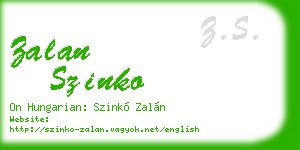 zalan szinko business card